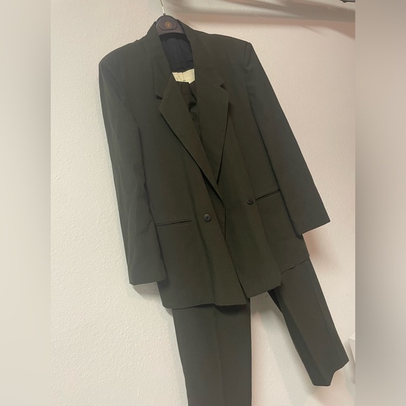 Free Fall Men’s Dark Green Tweed Suit Size Medium - Picture 4 of 10